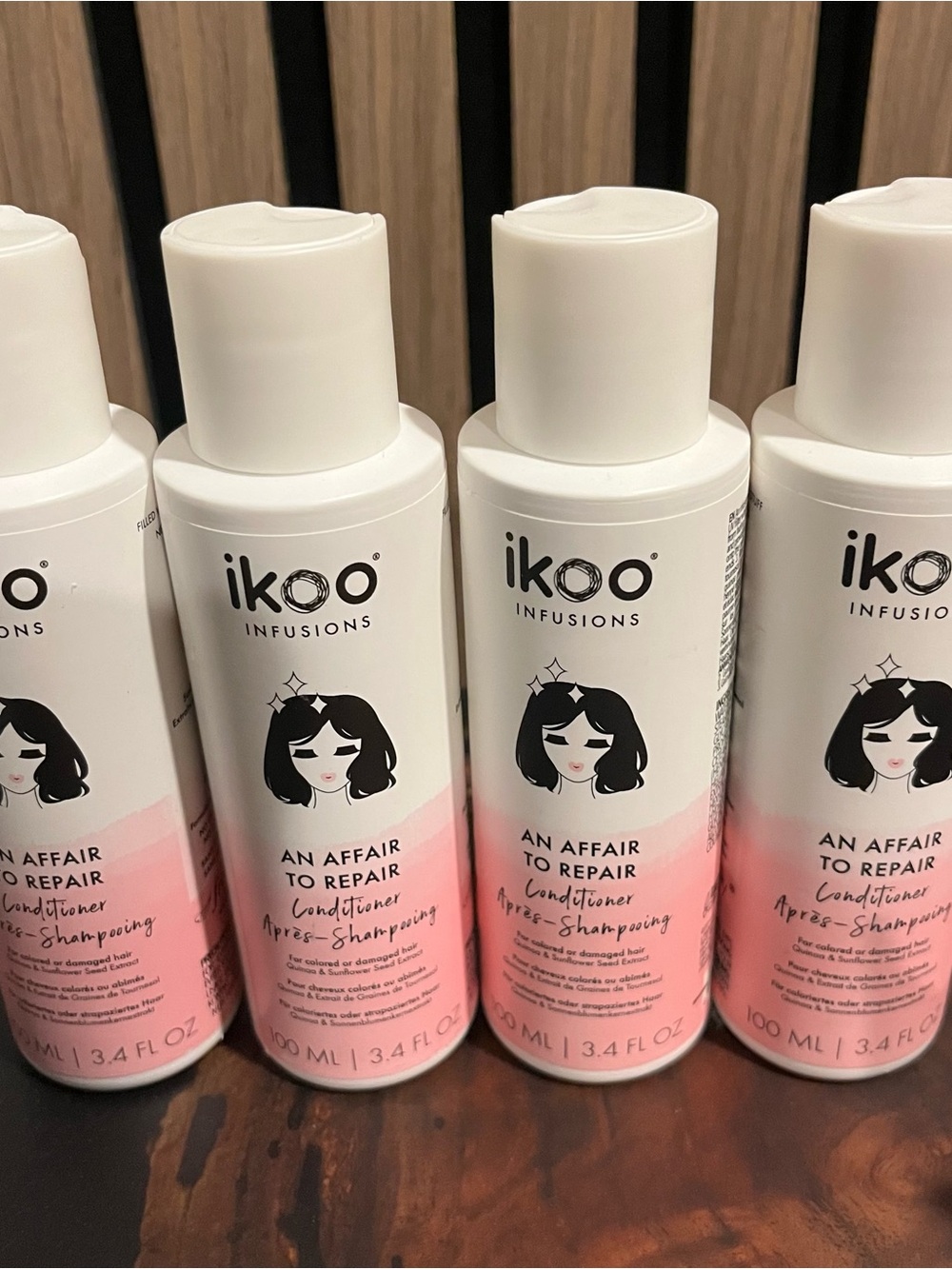 4 Travel Bottles ikoo An Affair To Repair Conditioner 3.4 oz each